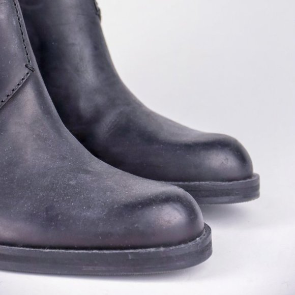 Acne Studios Pistol Black Leather Stacked Heel Boots - Picture 6 of 10